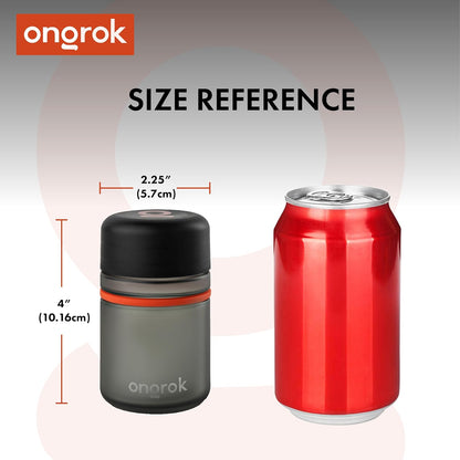 ONGROK Glass Storage Jar, 180ml | UV Herb/Spice Jar with Child‑Resistant Lid, Color‑Coded Glass Containers to Preserve Smell and Aroma