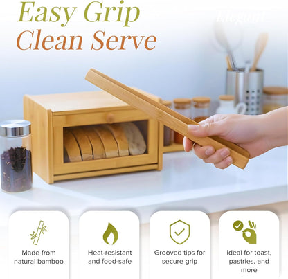 Chiron’s Pantry Bread Box with Clear View Window, Premium Bamboo Bread Storage for Kitchen Countertop, Farmhouse Organizer with Lid for Brioche, Gluten‑Free Loaves and Everyday Baked Goods