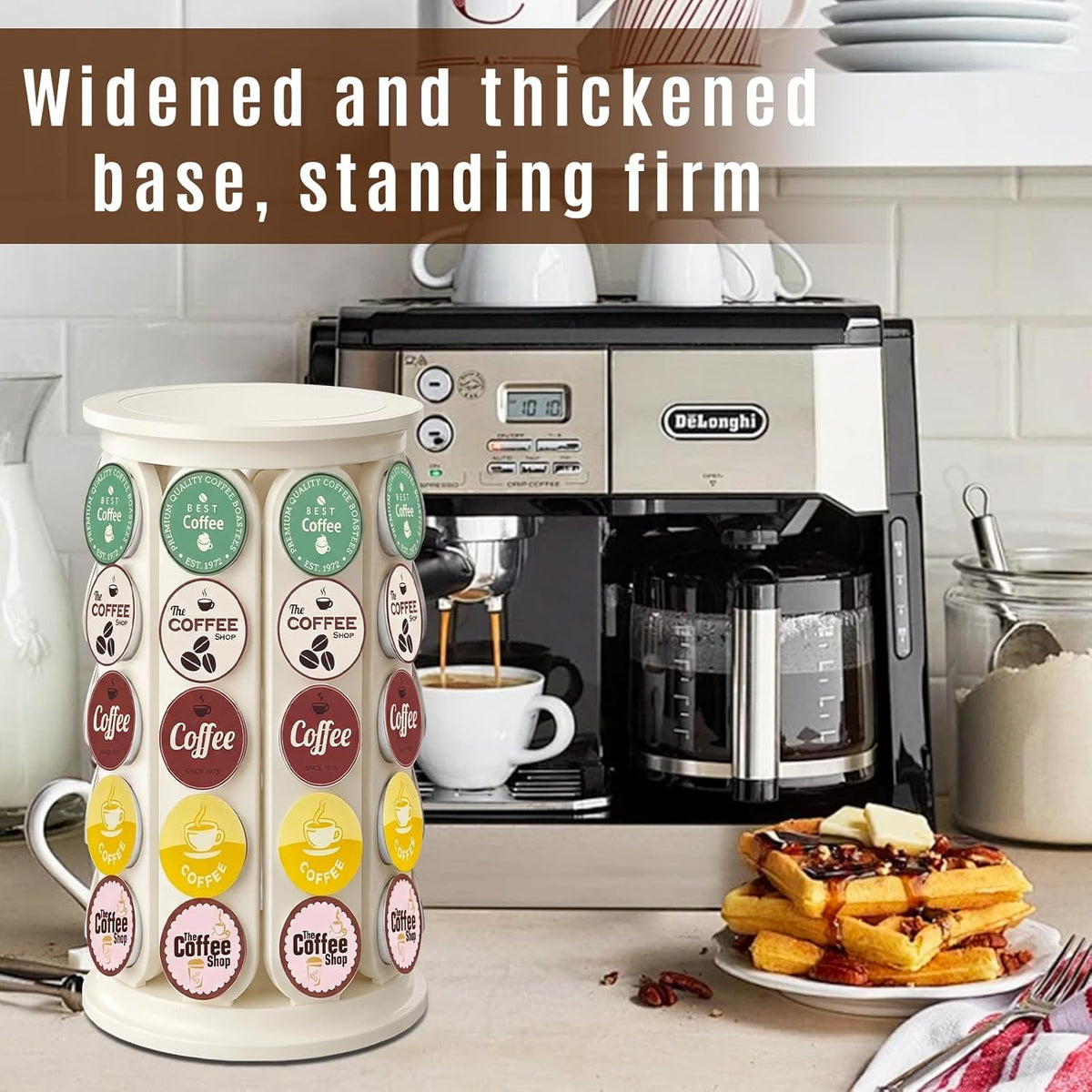 K Cup Holder, Coffee Pod Storage Carousel Holder Organizer Compatible with 40 Keurig K-Cup Pods, Home or Office Kitchen Counter Organizer