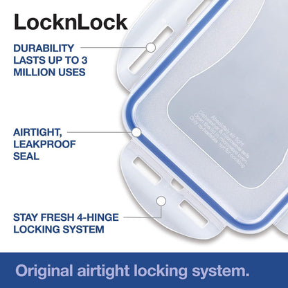 LOCK & LOCK Easy Essentials Pantry Food storage containers with lids / Pantry storage / Airtight containers, BPA free - Square - 11 cup - Great for Sugar, Clear