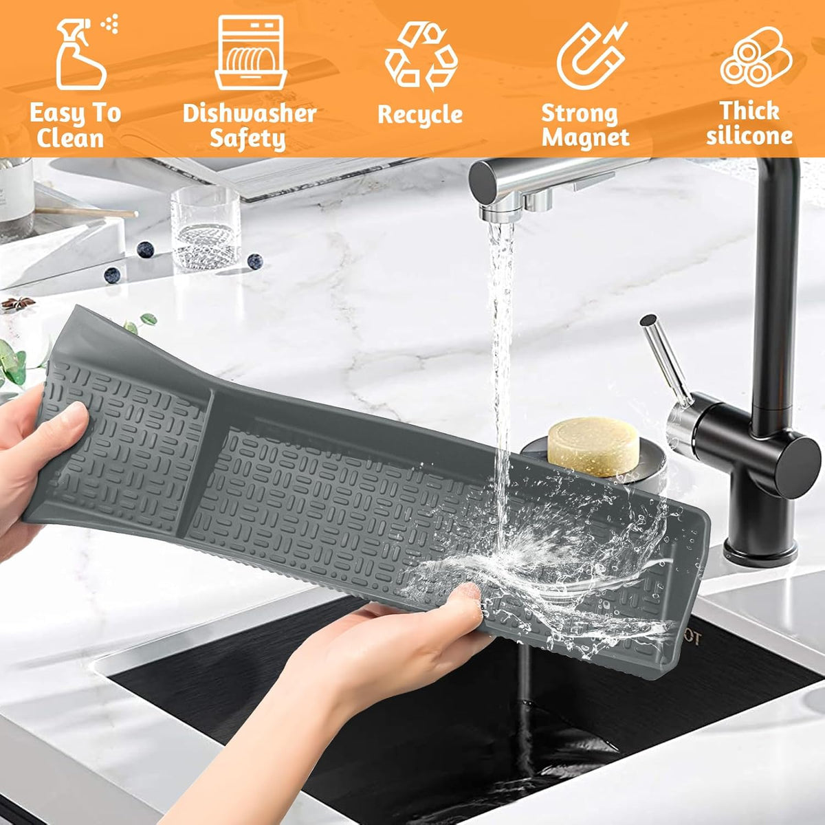 Magnetic Stove Top Shelf, Over the Stove Shelf Spice Rack & Spice Organizer – 30" Heat Resistant Silicone Stove Shelf, No Drill Kitchen Storage Organizer for Gas/Electric Stoves & Small Kitchens