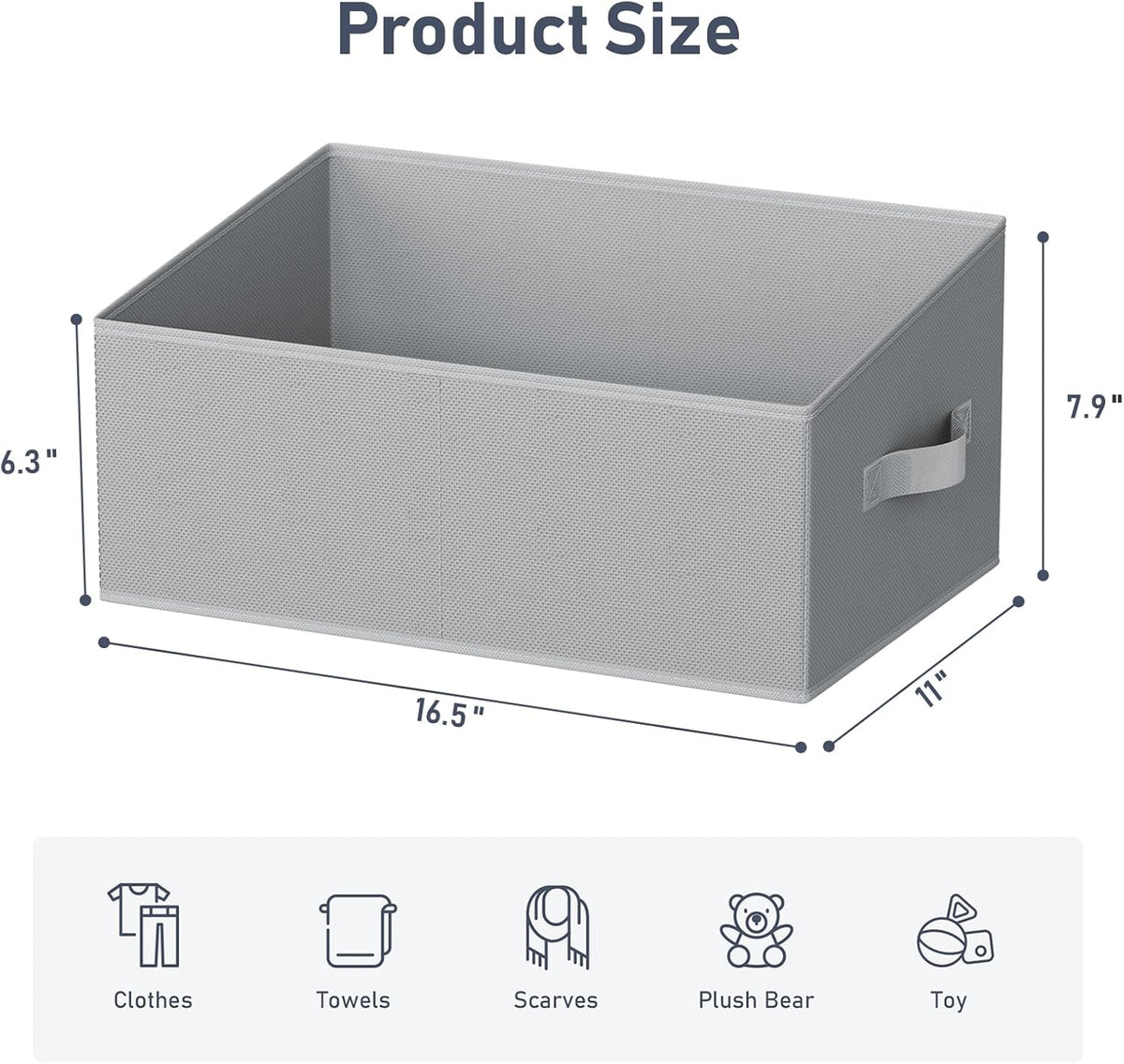 DIMJ Closet Storage Bins - Fabric Storage Baskets for Shelves, Collapsible Closet Organizers and Storage with Handles, Trapezoid Shelf Organization Storage Cubes for Purse, Toys, Books, Towel, Socks