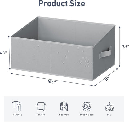 DIMJ Closet Storage Bins - Fabric Storage Baskets for Shelves, Collapsible Closet Organizers and Storage with Handles, Trapezoid Shelf Organization Storage Cubes for Purse, Toys, Books, Towel, Socks