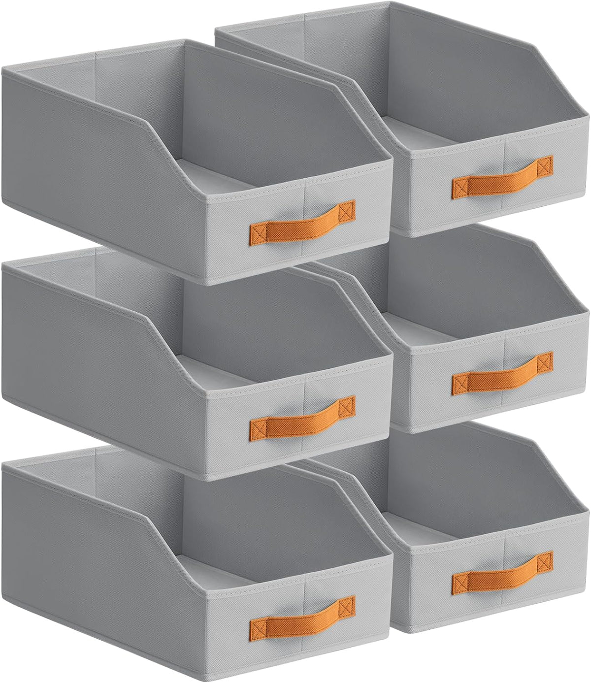 Homsorout Fabric Storage Bins for Organizing - Large Trapezoid Collapsible Storage Bins with Front Handle, Closet Organizers and Storage for Bedroom, Home Shelves, Small Spaces, Beige