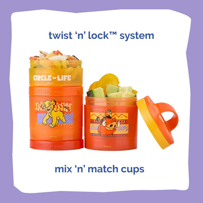 Whiskware Bluey Stackable Snack Containers for Babies, Toddlers, and Kids, 3 Stackable Snack Cups for School and Travel, Cupholder Friendly, Bluey and Bingo! Let’s Do This!
