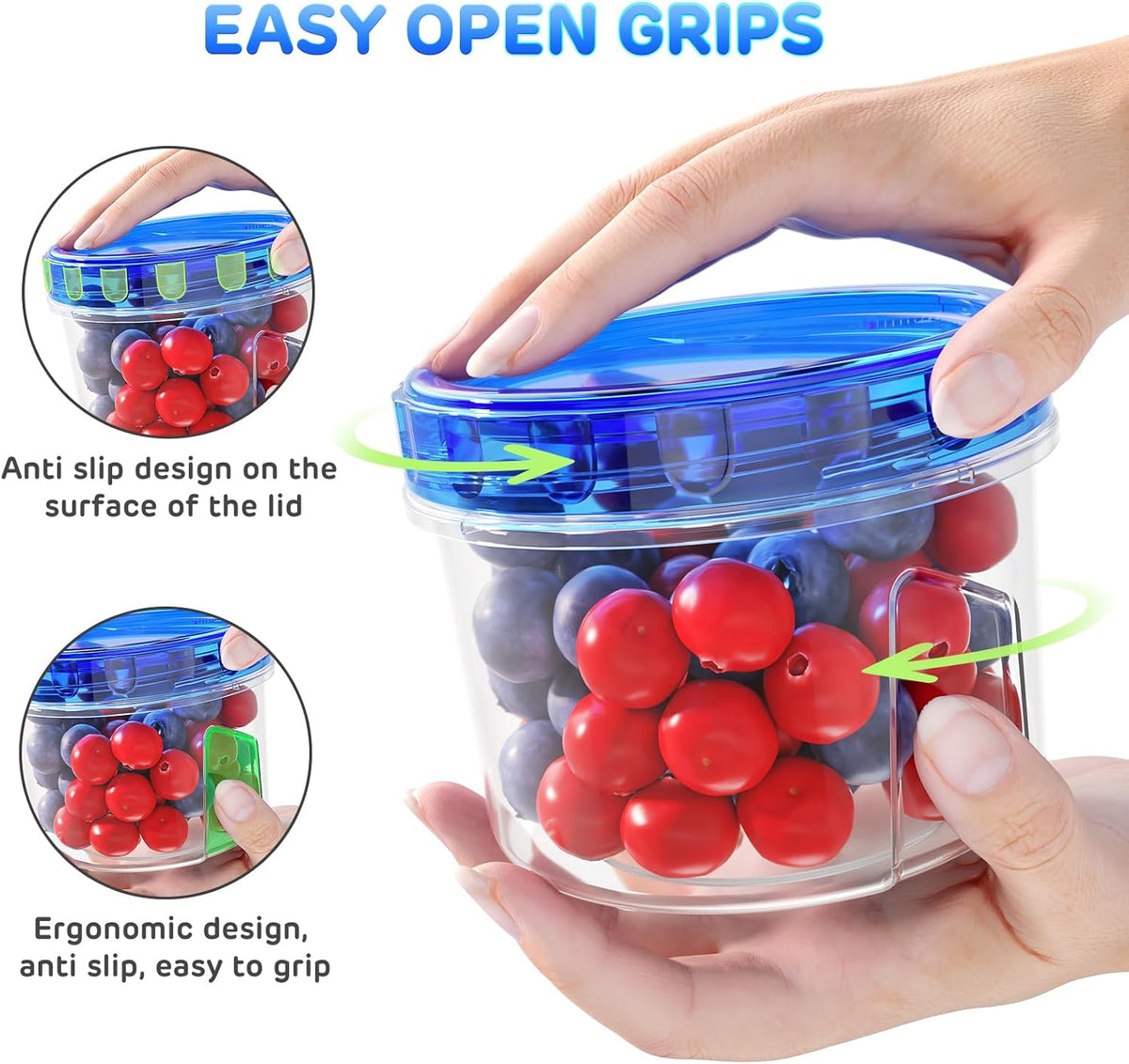 Freezer Storage Containers, [-16 Oz] Airtight Plastic Food Storage Containers with Twist Top Lids, Soup, Meal Prep Containers | BPA Free | Stackable | Leakproof | Microwave/Dishwasher Safe