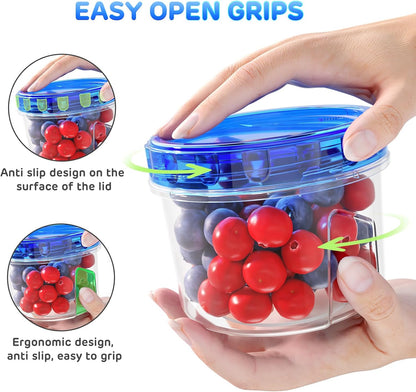 Freezer Storage Containers, [-16 Oz] Airtight Plastic Food Storage Containers with Twist Top Lids, Soup, Meal Prep Containers | BPA Free | Stackable | Leakproof | Microwave/Dishwasher Safe