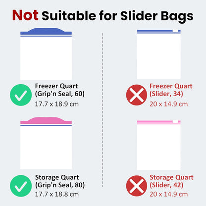 LUVCOSY Acrylic Food Bag Storage Organizer Magnetic Fridge Attachment Compatible with Ziploc Sandwich/Snack/Grip'n Seal Quart, Dispenser for Ziploc Bags, Kitchen Organization and Storage, 1 Pack
