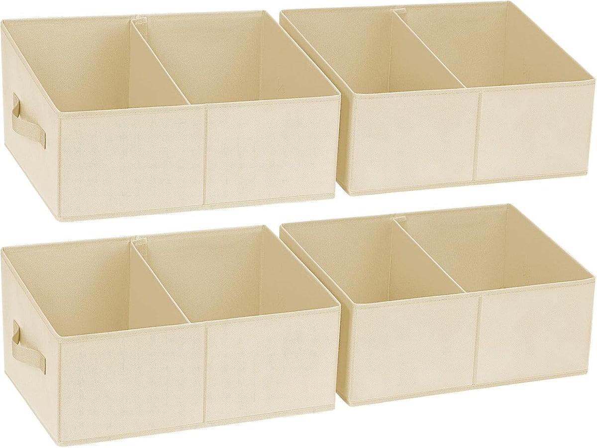 DIMJ Closet Storage Bins - Fabric Storage Baskets for Shelves, Collapsible Closet Organizers and Storage with Handles, Trapezoid Shelf Organization Storage Cubes for Purse, Toys, Books, Towel, Socks