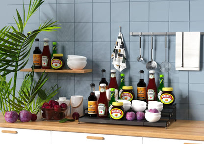 Jojocross Spice Rack Organizer for Cabinet, 3 Tier Expandable Spices Storage, Great for Kitchen Cabinets, Cupboard,Pantry and Countertop More /White