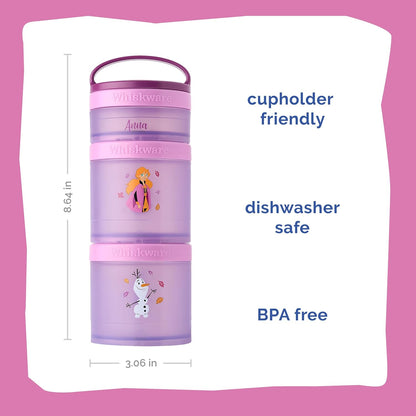 Whiskware Bluey Stackable Snack Containers for Babies, Toddlers, and Kids, 3 Stackable Snack Cups for School and Travel, Cupholder Friendly, Bluey and Bingo! Let’s Do This!