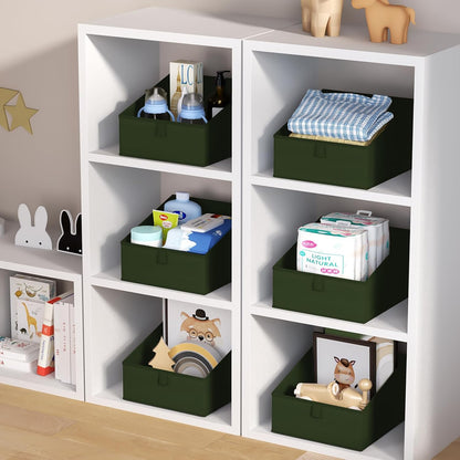 DIMJ Closet Storage Bins - Fabric Storage Baskets for Shelves, Collapsible Closet Organizers and Storage with Handles, Trapezoid Shelf Organization Storage Cubes for Purse, Toys, Books, Towel, Socks