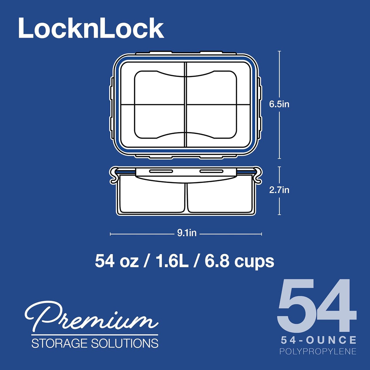 LOCK & LOCK Easy Essentials Pantry Food storage containers with lids / Pantry storage / Airtight containers, BPA free - Square - 11 cup - Great for Sugar, Clear
