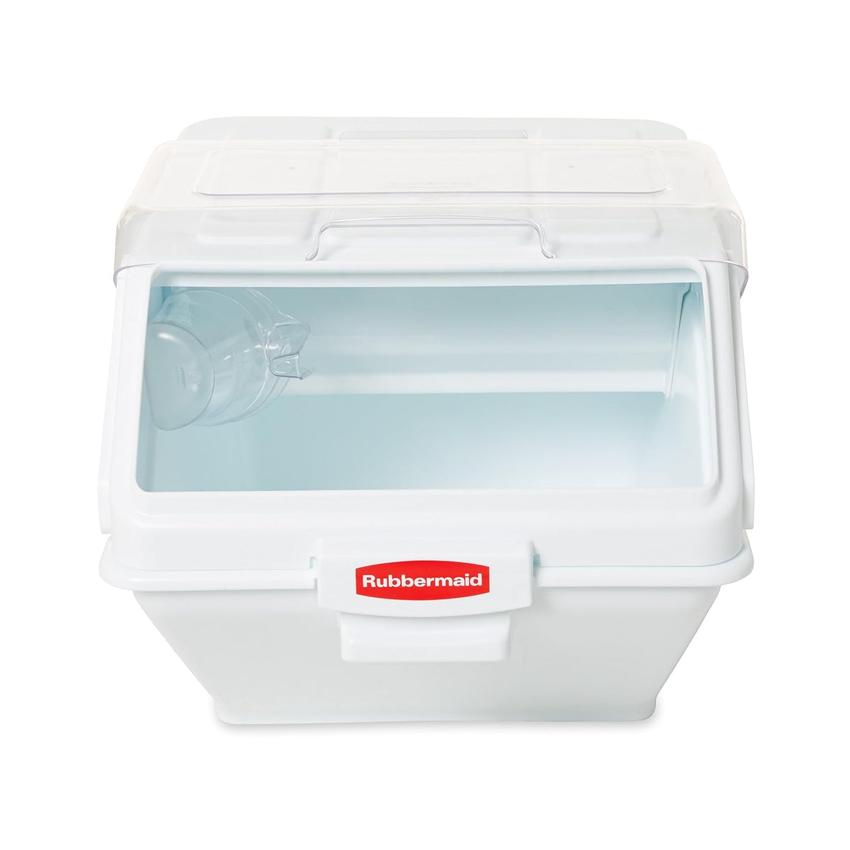 Rubbermaid Commercial Products ProSave Shelf Food Ingredient Bin with Scoop 40-Cup White Kitchen Food Storage Sugar/Grains/Rice/Baking Supplies