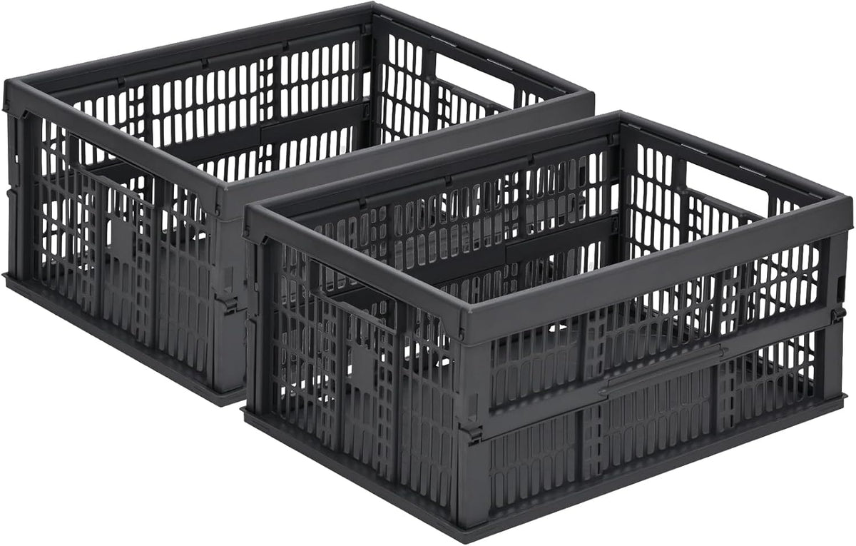 HUUSMOT 6-Pack Small Pastel Plastic Storage Baskets, Collapsible Crates for Organizing, Space-Saving Mini Bins for Classroom, Kitchen, Office, Bedroom (5.9" x 3.8" x 2.2")