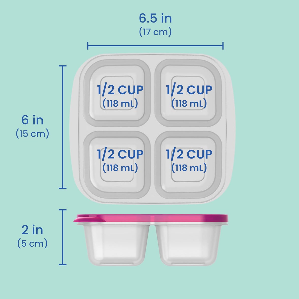 Bentgo Easyboxes 4-Compartment Snack Containers - 8-Piece Set with 4 Trays & 4 Custom-Fit Lids to Seal in Freshness - Reusable Food Storage & Meal Prep Bento BPA-Free Containers (Brights 4-Pack)