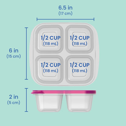 Bentgo Easyboxes 4-Compartment Snack Containers - 8-Piece Set with 4 Trays & 4 Custom-Fit Lids to Seal in Freshness - Reusable Food Storage & Meal Prep Bento BPA-Free Containers (Brights 4-Pack)