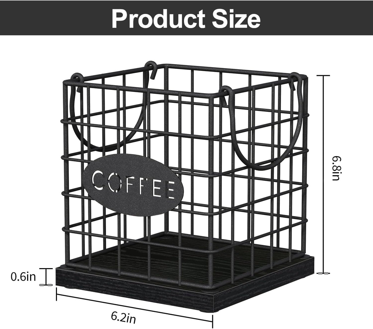 YINMIT K Cup Holder Organizer, Sturdy Coffee Pod Holder Organizer, 35 Kcup Large Capacity Storage Basket for Kitchen Counter and Office Desktop (Circular Grid)