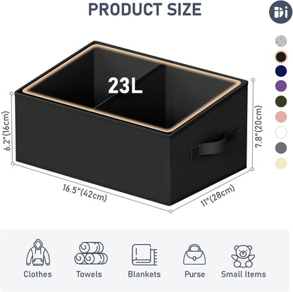 DIMJ Closet Storage Bins - Fabric Storage Baskets for Shelves, Collapsible Closet Organizers and Storage with Handles, Trapezoid Shelf Organization Storage Cubes for Purse, Toys, Books, Towel, Socks