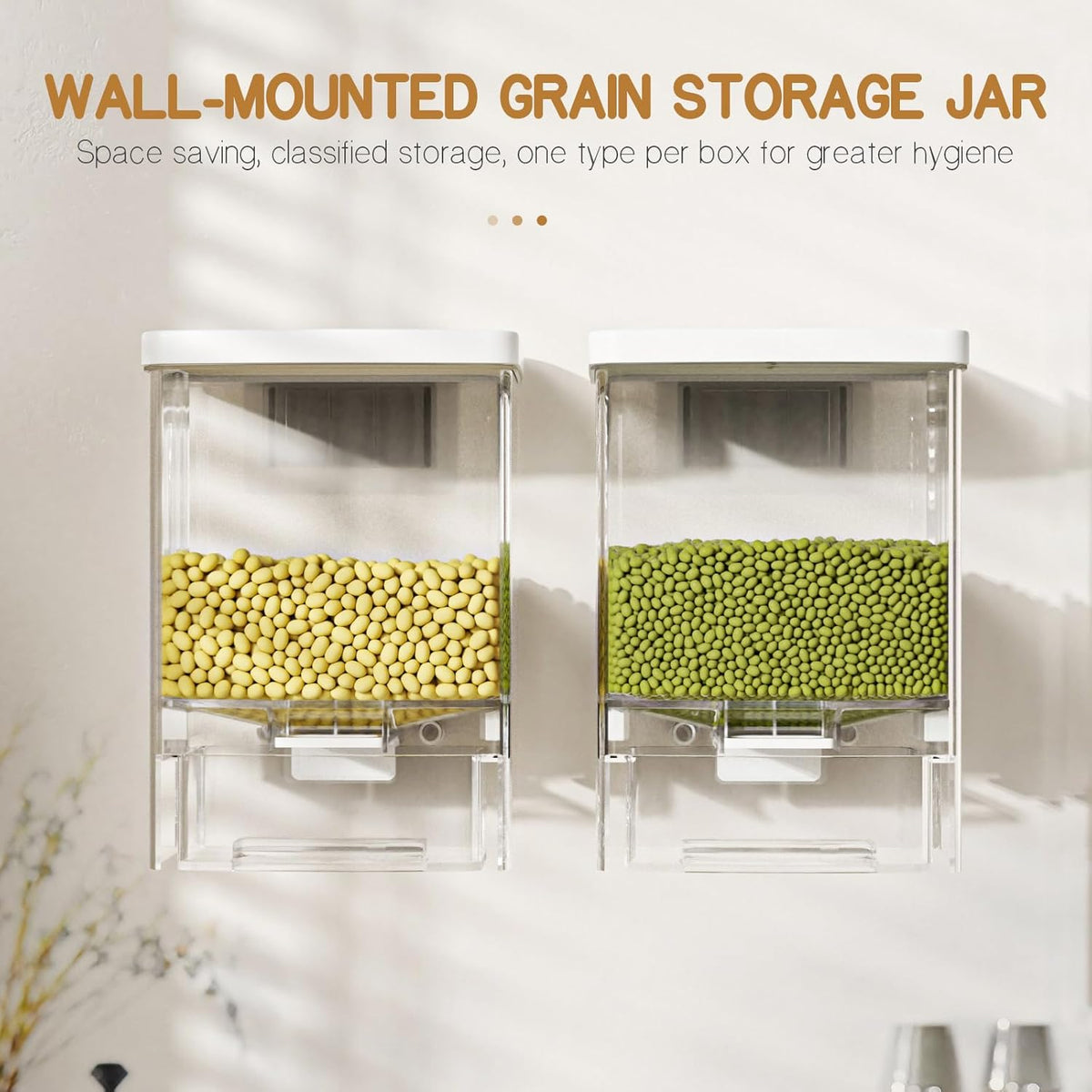 Small Cereal Container Storage Kitchen Storage Household Moisture Proof Holder, Kitchen Plastic Airtight Container for Cereal, Grain, Flour, Sugar, Oatmeal, Dry Pet Dog Food (White, 1 pack)