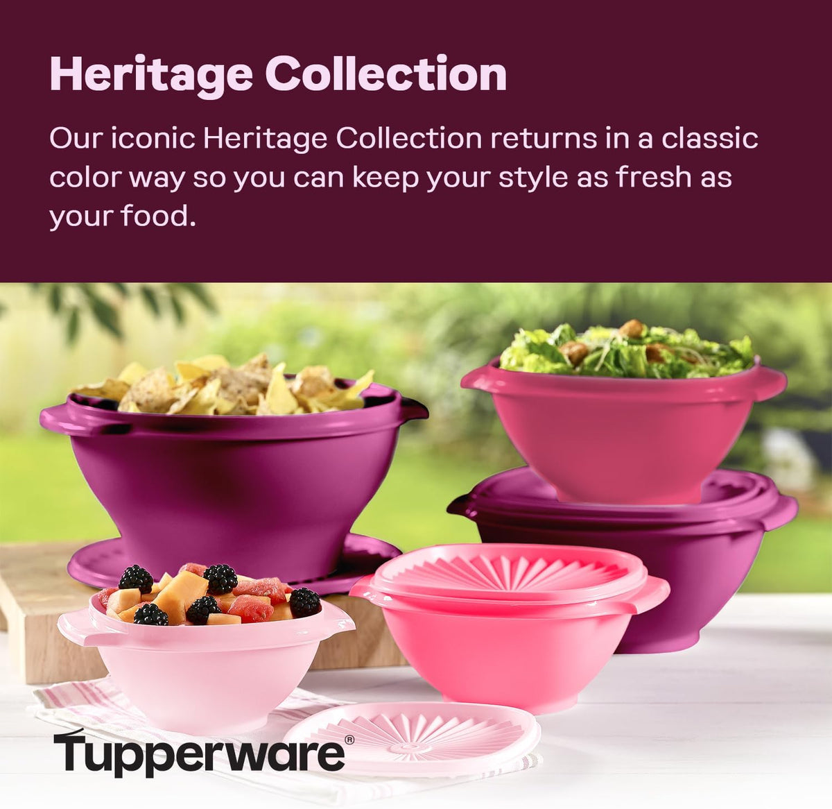 Tupperware Heritage Collection, New Food Storage Container Set in Vintage Pink, Dishwasher Safe and BPA Free (18 containers, 18 lids)