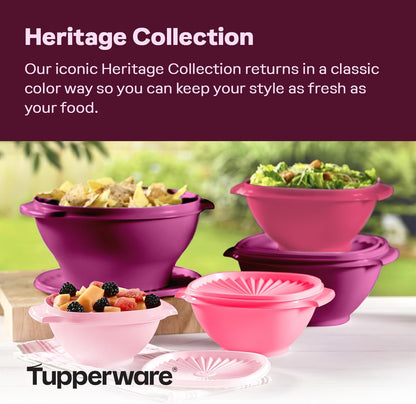 Tupperware Heritage Collection, New Food Storage Container Set in Vintage Pink, Dishwasher Safe and BPA Free (18 containers, 18 lids)