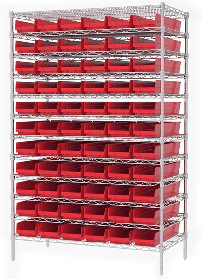Akro-Mils 30164 Plastic Shelf Bins, Heavy Duty Storage Bins for Garage, Closet, and Drawer Organization, 24-Inch x 6-1/2-Inch x 4-Inch, Clear, 6-Pack