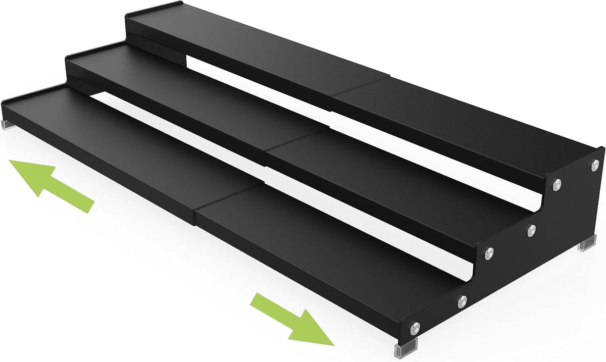 Jojocross Spice Rack Organizer for Cabinet, 3 Tier Expandable Spices Storage, Great for Kitchen Cabinets, Cupboard,Pantry and Countertop More /White