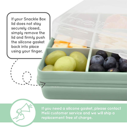 melii Snackle Box |12-Compartment Snack Container with Removable Dividers, BPA-Free Food Storage for Travel, School & On-the-Go Snacks, Kids & Family Organizer (Grey)