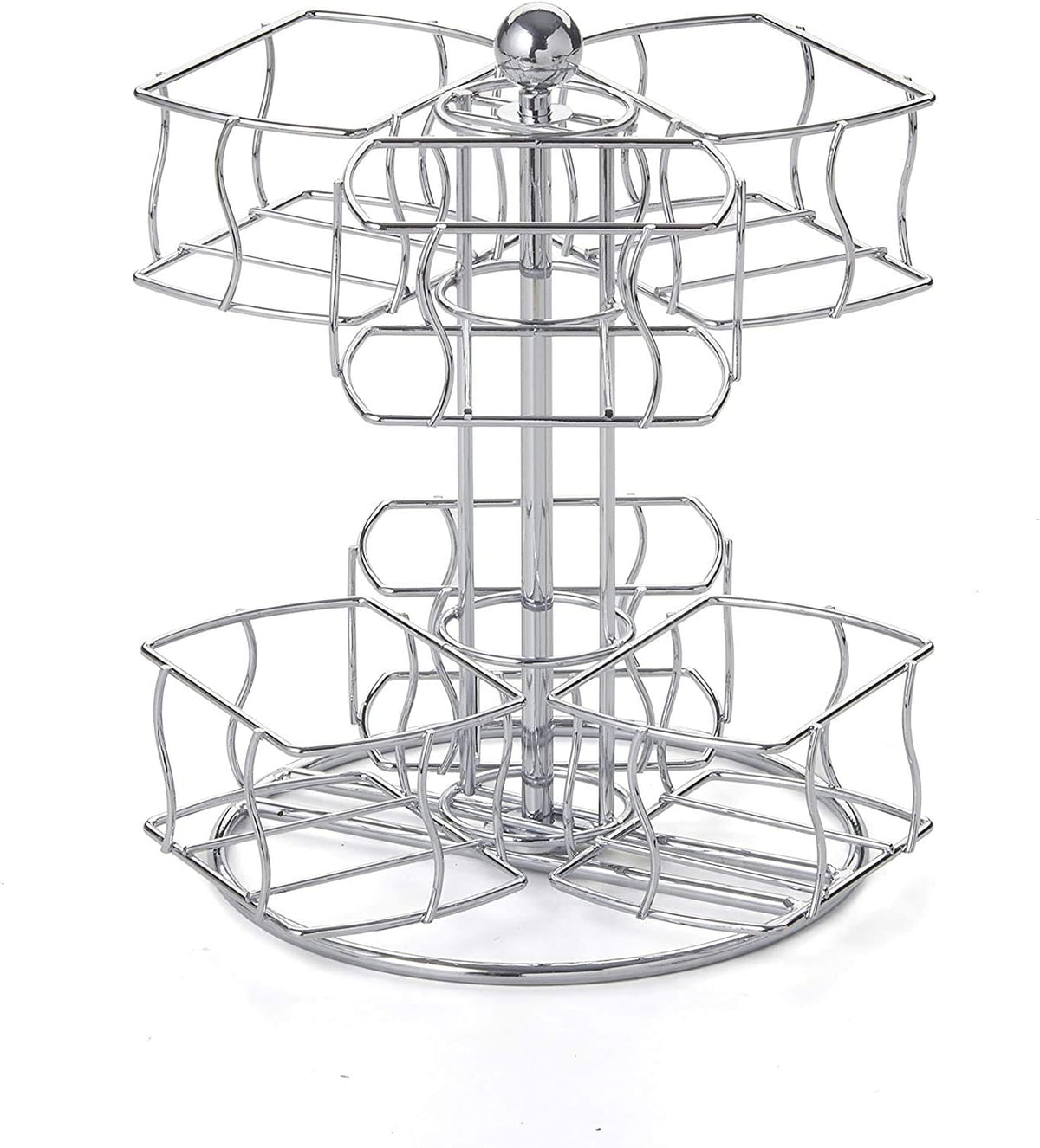 Nifty Tea Bag Spinning Carousel – 6 Compartments, Up to 60 Tea Bags Storage, Spins 360-Degrees, Lazy Susan Platform, Modern White Design, Home or Office Kitchen Counter Organizer