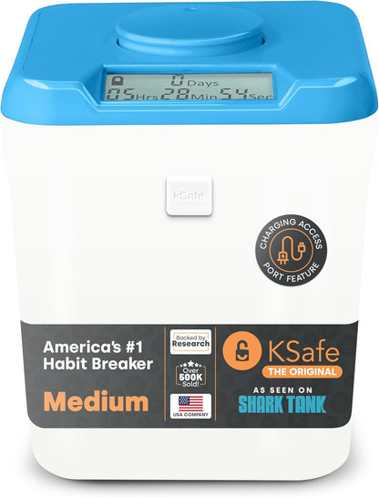 Kitchen Safe Time Locking Container, Phone Jail, Medication Lock Box, Break Bad Habits, Quit Smoking, Stop Snacking, Gaming Addiction, Family Time (XL, White Lid + 12.3” White Base)
