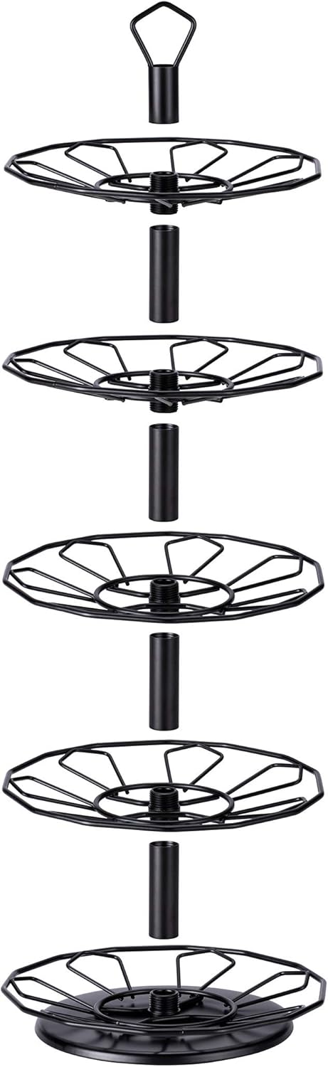 FlagShip K cup Holder Carousel 3 Tier for Keurig Pod Holder Metal DIY Install Small for K-cup Storage Stand 21 K Pod Storage