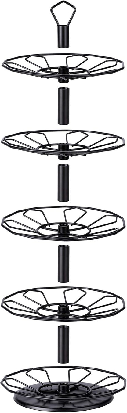 FlagShip K cup Holder Carousel 3 Tier for Keurig Pod Holder Metal DIY Install Small for K-cup Storage Stand 21 K Pod Storage