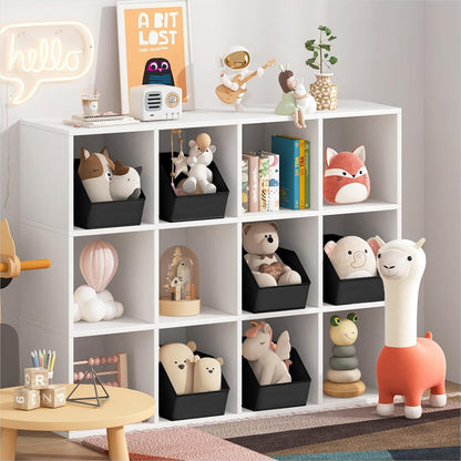 Homsorout Fabric Closet Storage Cubes - Square Storage Bins with Dual Handles for Clothes, Towels, Toys, Cube Storage Organizers for Bedroom, Nursery, Shelves, Closet, Small Spaces, Beige