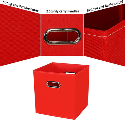 Black Fabric Cubby Storage Bins，13x13x13 Inches ，Cube Organizer Bin Foldable Storage Boxes with Dual Handles Fabric Organizer Box and collapsible Storage basket，Set of 3 ，Black