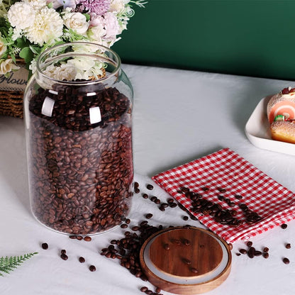 SAIOOL Glass Jars with Airtight Lid [Set of 4],Kitchen Canisters, Borosilicate Storage Containers,Retro Design, jars for Candy,Cookie,Rice,Sugar,Flour, Flour,Pasta,Nuts and Spice Jars