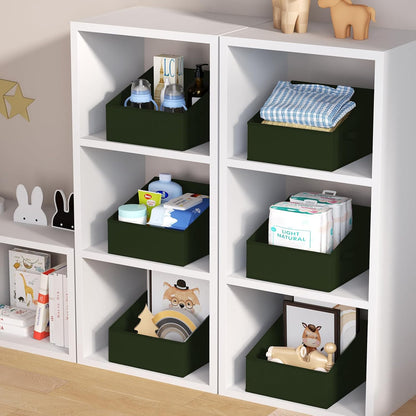 DIMJ Closet Storage Bins - Fabric Storage Baskets for Shelves, Collapsible Closet Organizers and Storage with Handles, Trapezoid Shelf Organization Storage Cubes for Purse, Toys, Books, Towel, Socks