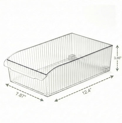 BINO | Plastic Storage Bins with Wheels, X-Large | THE ROLLER COLLECTION | Clear Storage Bins for Organization | Clear Containers for Pantry Fridge & Freezer Organizer Bin Cabinet & Pantry Organizers