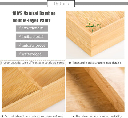 3-Tier Bamboo Drawer Spice Rack Wooden Kitchen Cabinet Spice Organizer Spice Jar Holder, Medicine/Health Care/Vitamin Bottles Storage Rack (Pre-Measure Drawer Dimensions), Drawer Rack