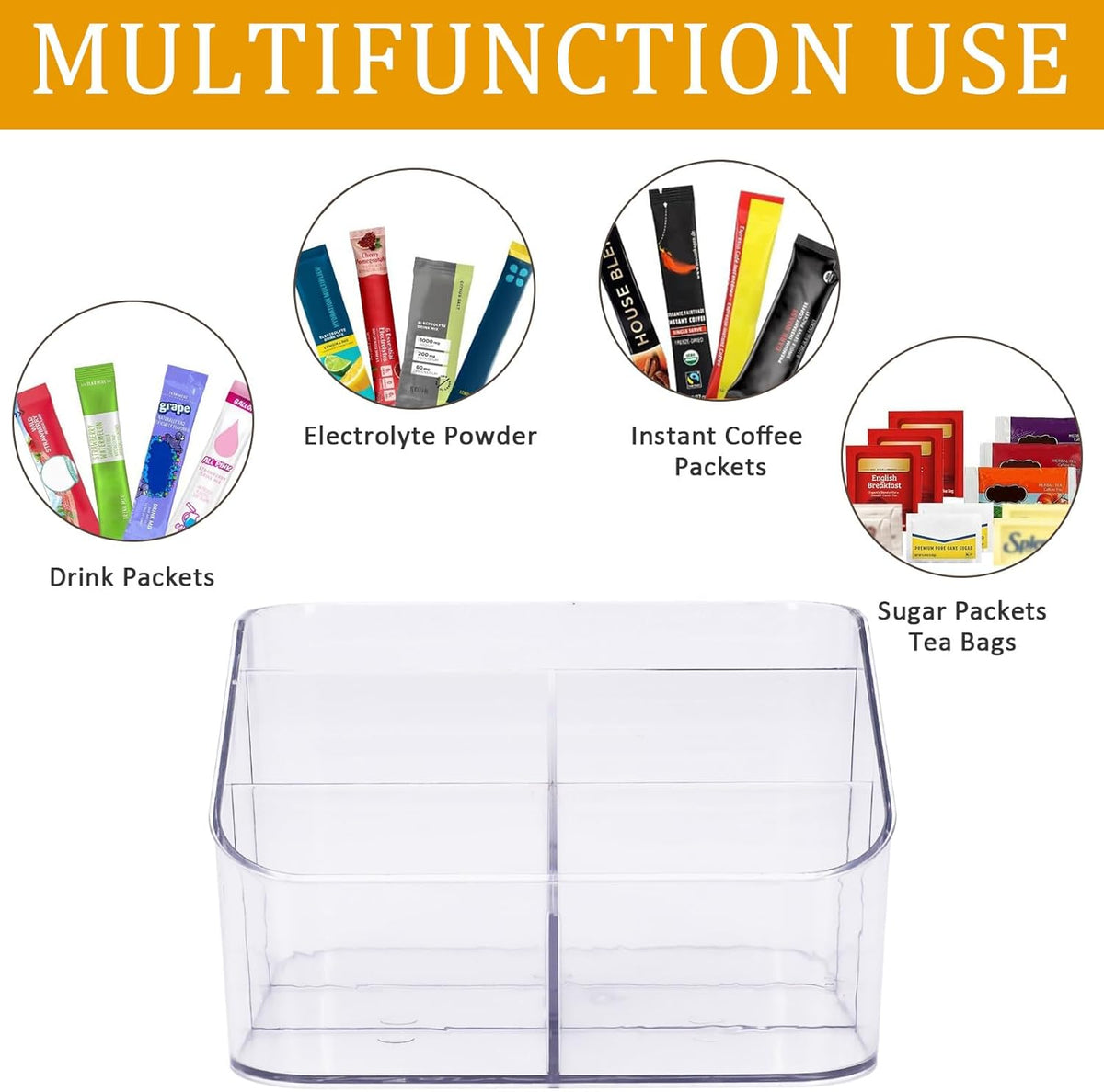 Drink Packet Organizer for Powdered Drink Mix,Powder Packet,Water Flavor Packet,Wooden Water Flavor Packet Organization Container for Kitchen Cabinet, Pantry,Office, Snack Bar Organizer-Small