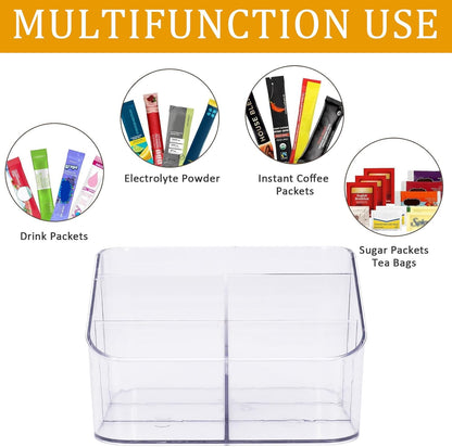 Drink Packet Organizer for Powdered Drink Mix,Powder Packet,Water Flavor Packet,Wooden Water Flavor Packet Organization Container for Kitchen Cabinet, Pantry,Office, Snack Bar Organizer-Small