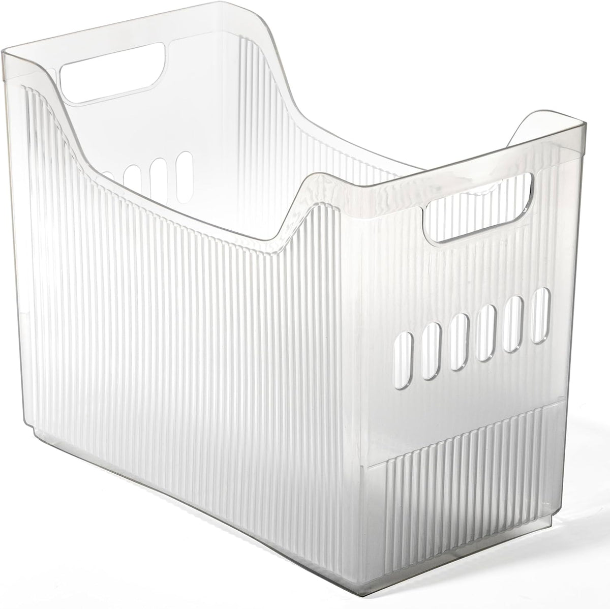 BINO | Plastic Storage Bins, Narrow - 2 Pack | THE CANYON COLLECTION | Clear Storage Bins for Organization | Clear Containers for Pantry | Fridge & Freezer Organizer Bin | Cabinet & Pantry Organizers
