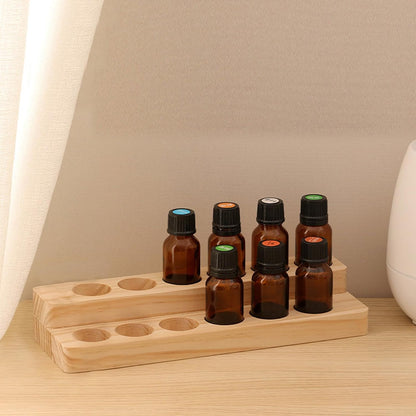 Essential Oil Display Stand 4 Tier Essential Oil Holder Solid Wood Essential Oil Rack for 24 Bottles Tabletop Display Holder Bottle Organizer for 5-20ml Bottles Display for Essential Oils