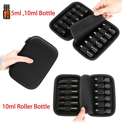 Hipiwe Hard Shell Essential Oil Carrying Case Holds 12 Bottles (Can hold 5ml, 10ml, &10ml Rollers) Travel Size Essential Oils Bag Organizer Perfect for Essential Oils Bottle (Purple)