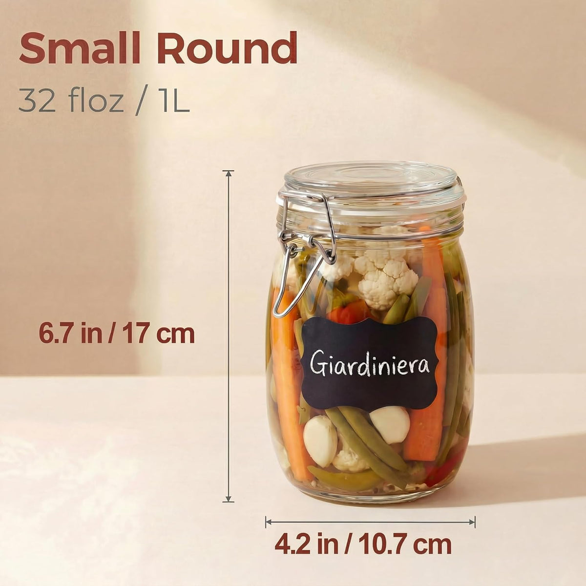 78oz - 3 Pack Square Glass Jars with Airtight Lid, Wide Mouth Mason Jars with Clamp Lids, Air Tight Glass Canisters, Best Food Storage Containers for Flour, Sugar, Cereal, Pasta, Rice, Coffee, Spice