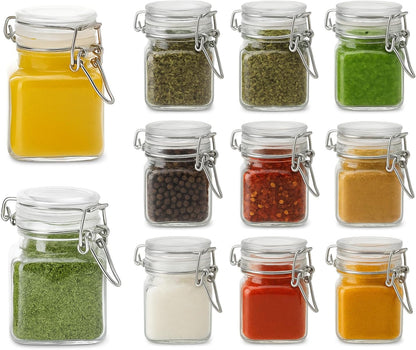 17oz Airtight Glass Jars, 6 Pack Clamp Lid Canisters, Small Food Storage Containers for Spices, Nuts, Snacks, Canning Jar for Jams & Pickling, Pantry Organization