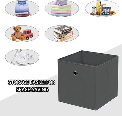 Black Foldable Storage Cubes Bins ,11 Inch Cloth Storage Cube Fabric Storage Box Cubes Organizer Baskets with Handles for Home Organizer Set of 3 (Black)