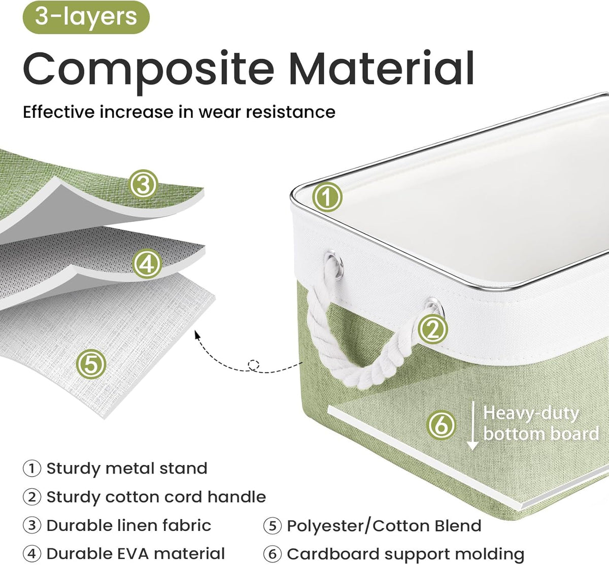 Large Storage Baskets- 15.7x11.8x8.26 inch Storage Bins for Shelves and Closet Organizing, Foldable Fabric Bin for Home Organization Clothes and Laundry (3-Pack, White&Khaki)