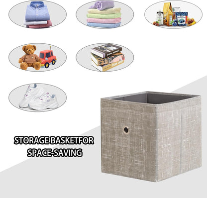 Black Foldable Storage Cubes Bins ,11 Inch Cloth Storage Cube Fabric Storage Box Cubes Organizer Baskets with Handles for Home Organizer Set of 3 (Black)
