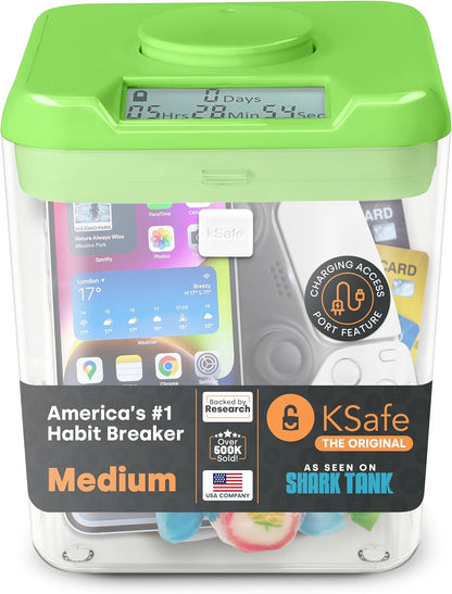 Kitchen Safe Time Locking Container, Phone Jail, Medication Lock Box, Break Bad Habits, Quit Smoking, Stop Snacking, Gaming Addiction, Family Time (XL, White Lid + 12.3” White Base)